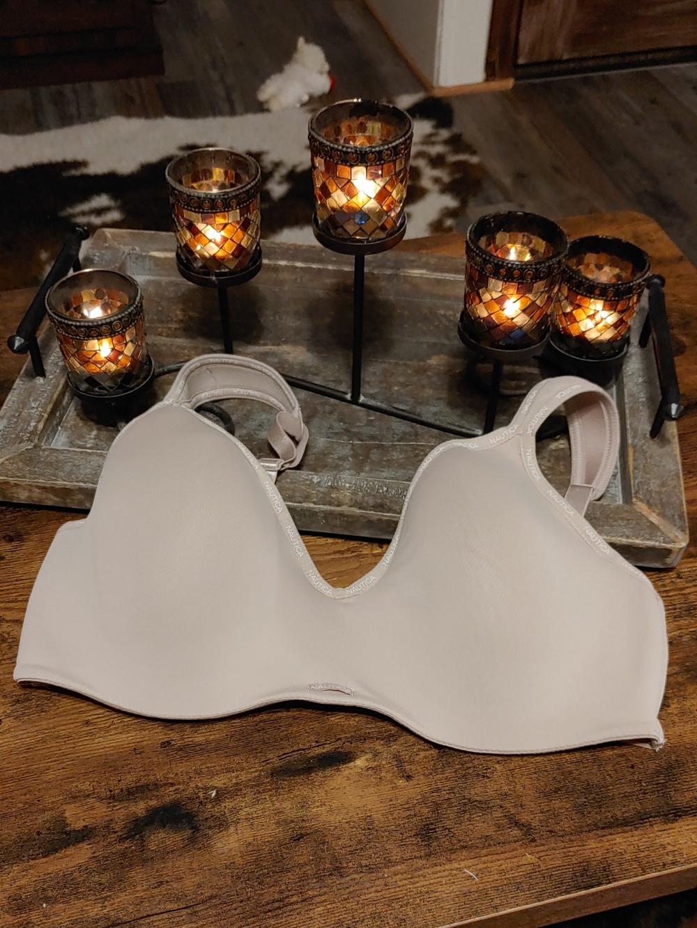 NWOT Nautica 38D Beige Padded Underwire Bra